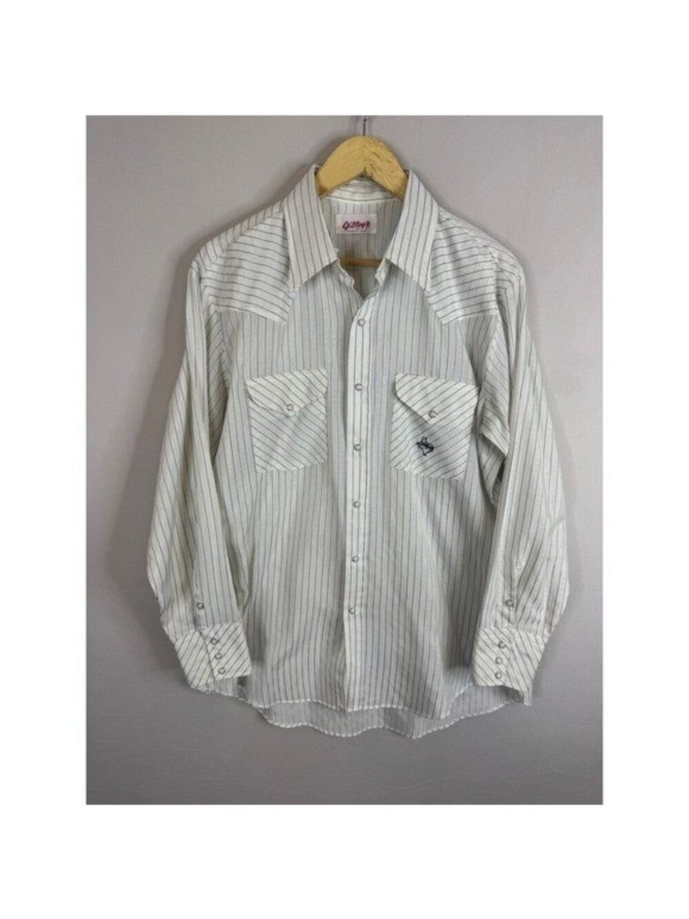 Vintage 70s Gilleys Pasadena Texas Men L Western Pearl Snap Shirt Stripe